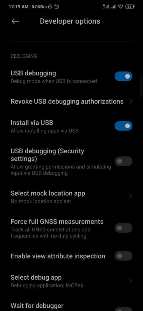 USB Debugging and Intall VIA USB