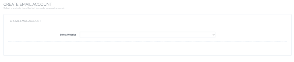 select the Website for which you want to create email account.