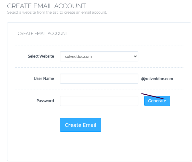 Create email account