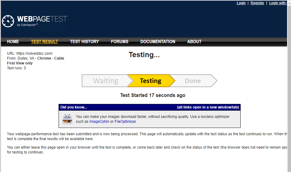 Web Page Test: