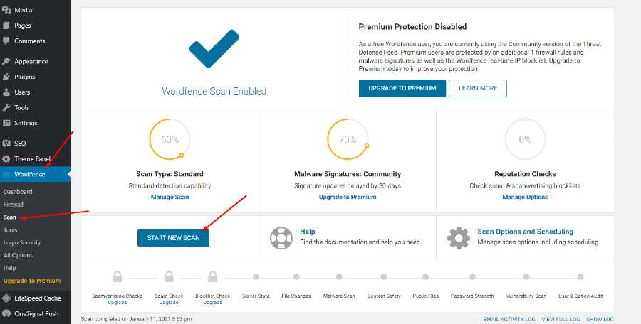 Scan your site from Wordfence: