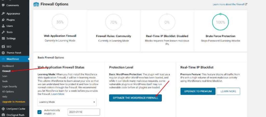 configure your wordfence firewall