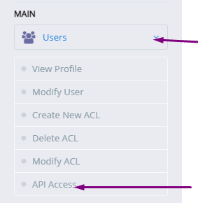 User->API Access