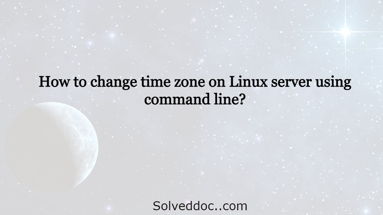 How to change time zone on Linux server using command line?