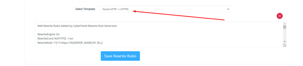 force redirect HTTP to HTTPS website in CyberPanel