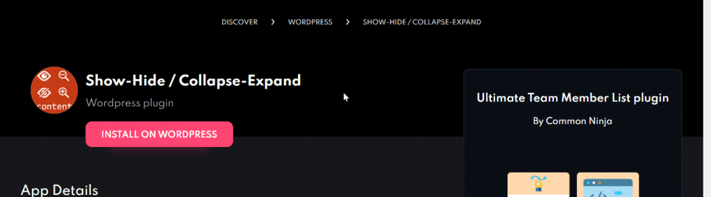  show-hide / collapse-expand WordPress.