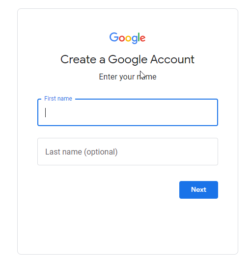 Go to the Google Account Creation Page