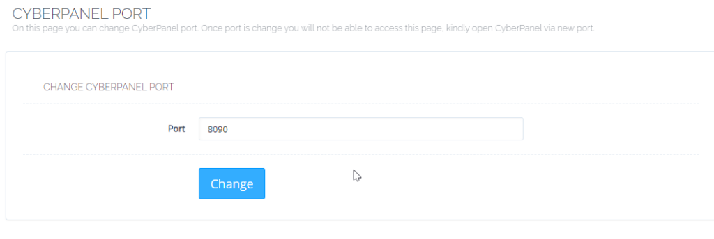 How to Change CyberPanel Port?