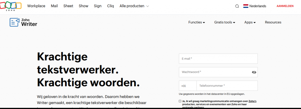 Zoho writer